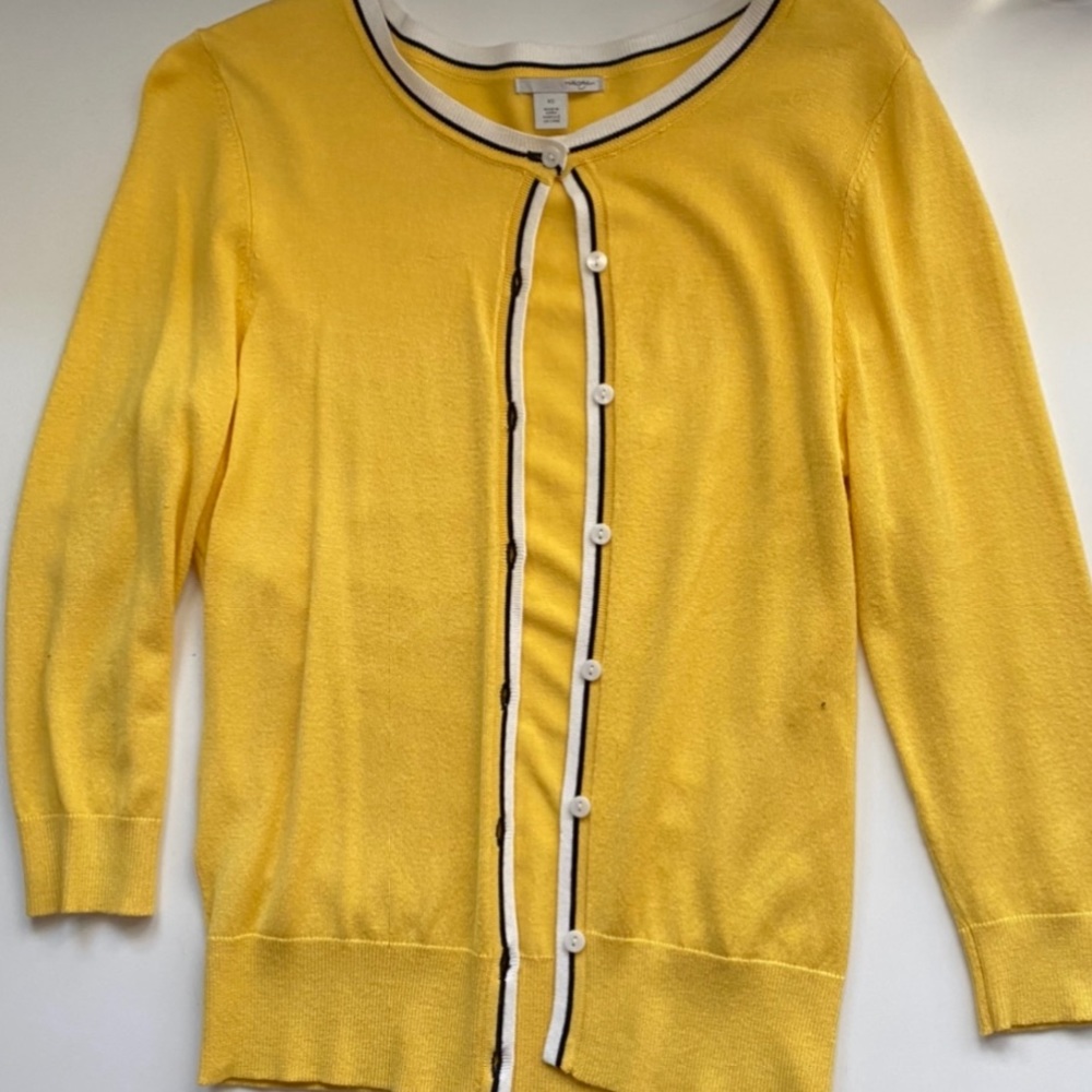 Yellow cardigan
